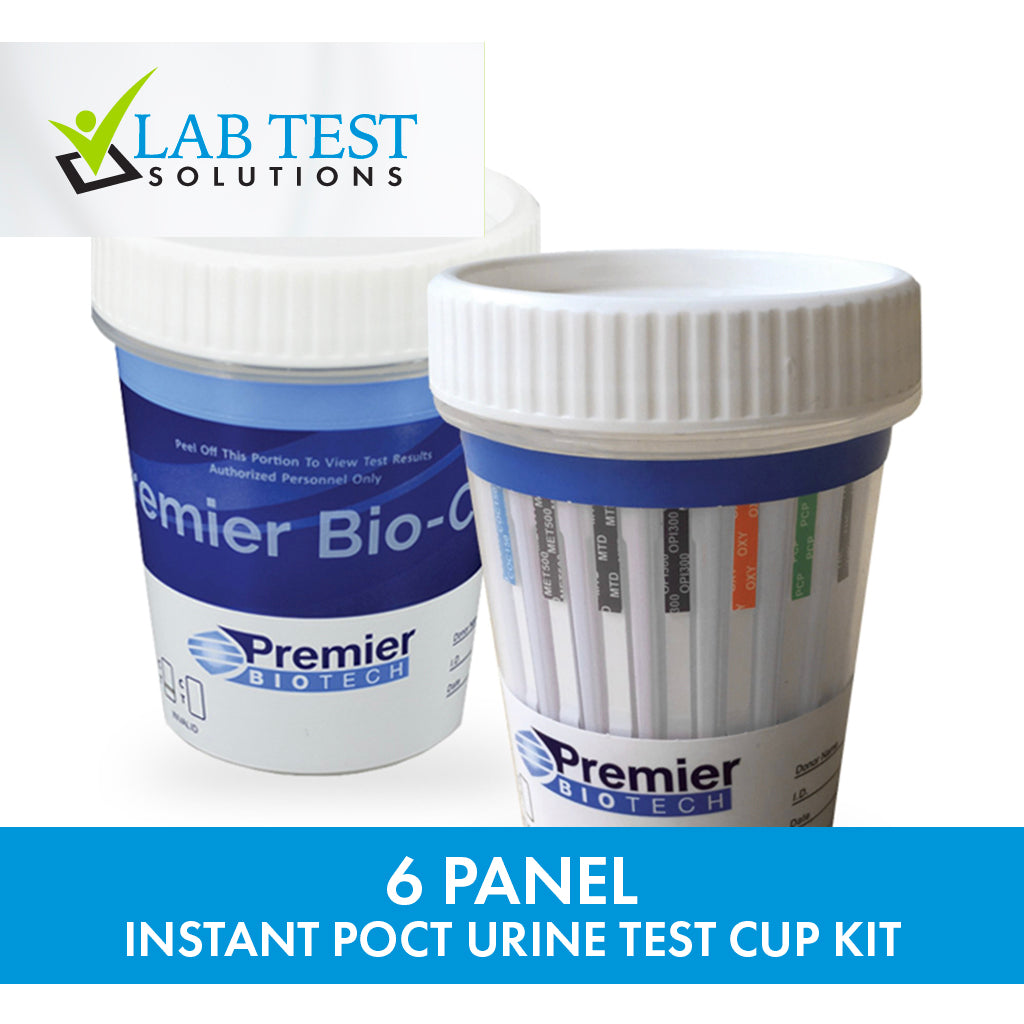 Premier Bio-Cup 6-Panel Urine Instant Drug Test Cup with Adulteration Panel (Box of 50)